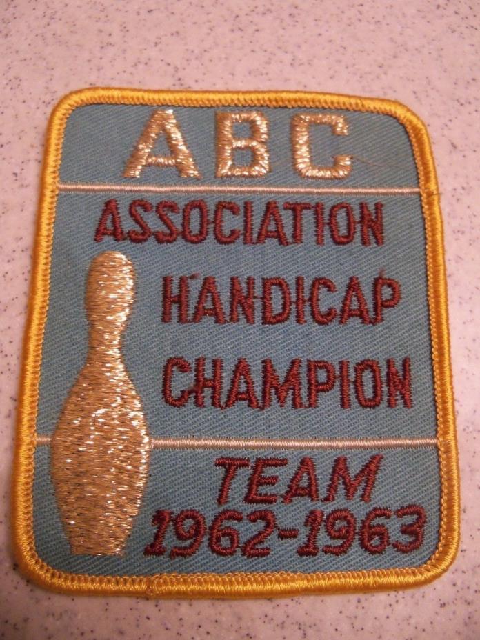 ABC BOWLING ASSOCIATION HANDICAP CHAMPION~TEAM 1962-1963  AWARD  PATCH