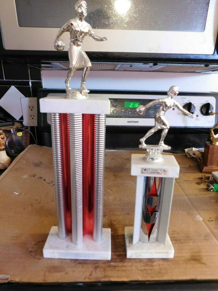 PAIR OF MID-CENTURY BOWLING TROPHIES  GROUP #10