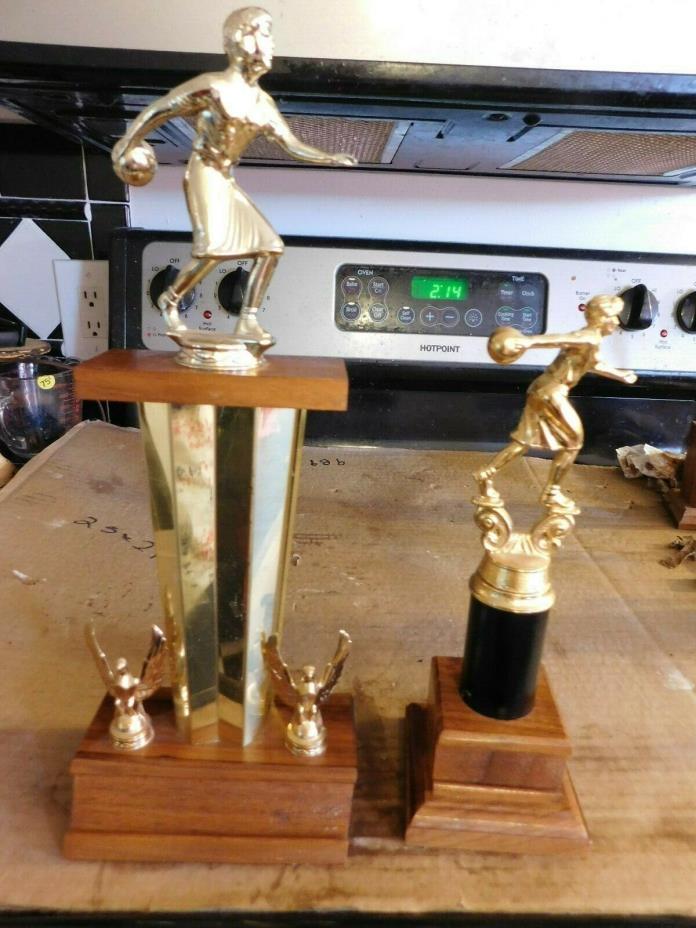PAIR OF MID-CENTURY BOWLING TROPHIES  GROUP #9