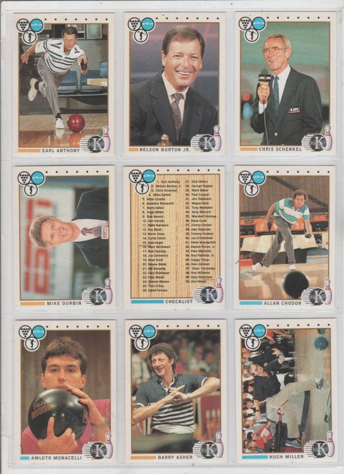 1990 COLLECT-A-CARD PBA Bowling Card Kingpins COMPLETE (100)CARD SET W/E.ANTHONY