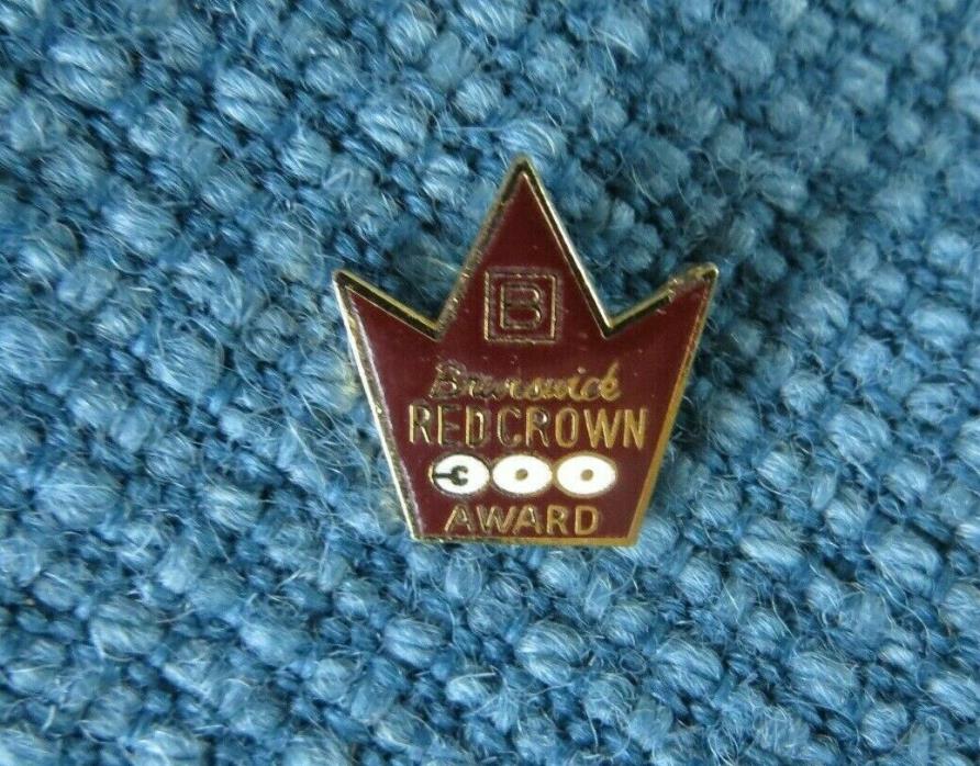 Vintage Brunswick Red Crown 300 Award Lapel Pin - Bowling