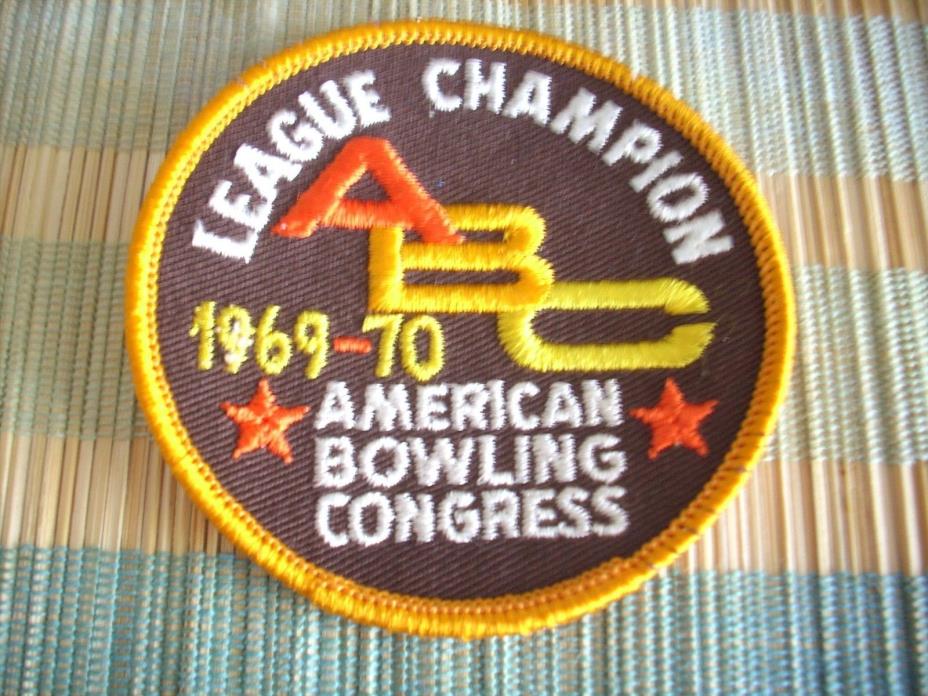 Bowling VTG Sew On Patch League Champion 1969-70 ABC 3