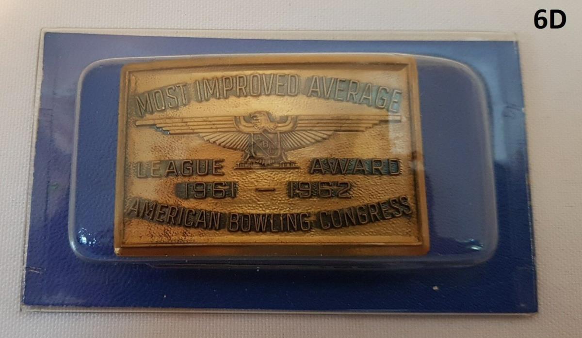 American Bowling Congress Most Improved League Award 1961-62 VGC