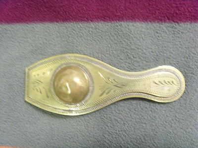 VINTAGE ANTIQUE FIRE GILDED GOLD PLATE BOWLING PIN 5.5 INCH BELT BUCKLE HF1248