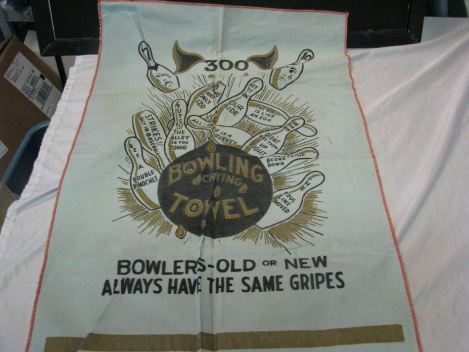 Vintage 1950's Bowler's Cloth Crying Towel 26
