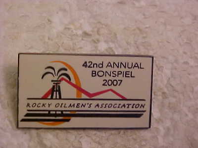 2007 ROCKY OILMEN'S ASSOCIATION 42ND ANNUAL BONSPIEL CURLING LAPEL PIN