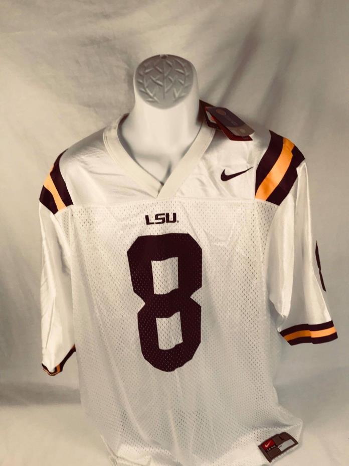 LSU   Nike Football Mesh and Fabric Jersey (Old Style) # 8  Size: Large