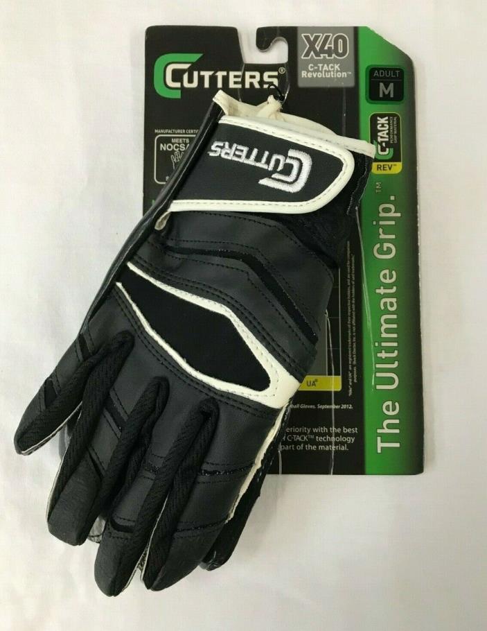 Cutter Men's X40 Medium Receiver Gloves, Black [New!]