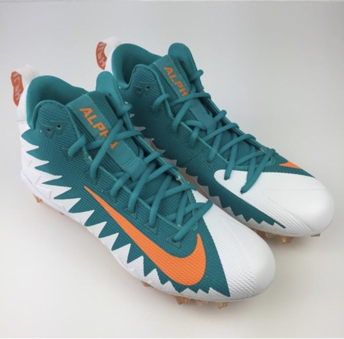 Men's NWOB Nike Alpha Menace Pro NFL Miami Dolphins Football Cleats Size 10
