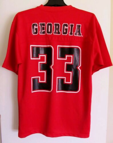 Medium Georgia #33 Short Sleeve Jersey/Shirt, Red, XTREME FANZ SPORTSWEAR