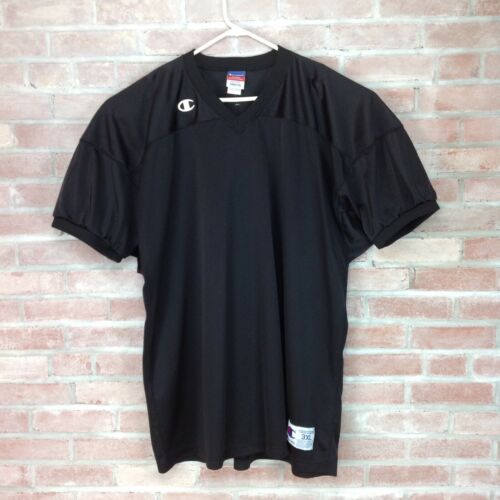 Champion Football Jersey Mens Size 3XL Black Blank Shirt Mesh VTG 90s Sports EUC