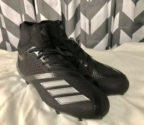 Adidas Adizero 5-Star 7.0 Mid Football Cleats Triple Black Out DB0405 Size 10