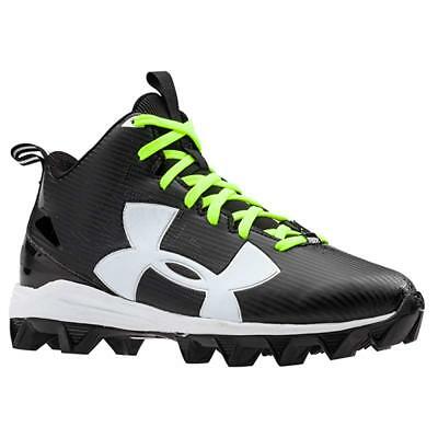 Under Armour Boy's Crusher RM Jr. Football Cleat, Black/White, 10K D US
