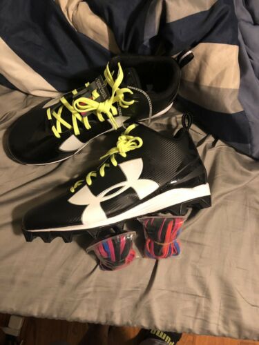 Under Armour Mens Crusher RM Football Cleats Wide 1286600-001 Black Mens Size 14