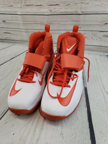 New Nike Flywire Football Cleats 603350-181 Orange White USA Men's Size 14