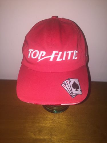 TOP FLITE MEN’S RED GOLF HAT; Tour ACE; Strata;  4 ACES BRIM;  Adjustable