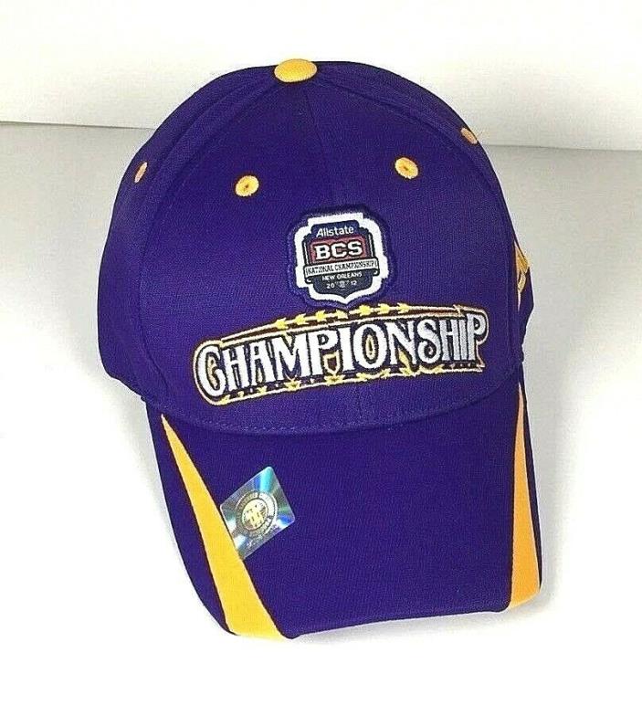 LSU TIGERS BCS Championship Baseball Cap Purple And Gold One Size Fits All