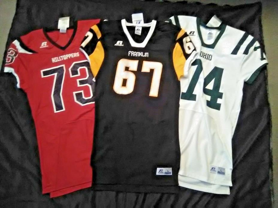 Lot of 3 NEW Russell Athletic Football Jerseys Pro Cut Game Issue Size L NWT