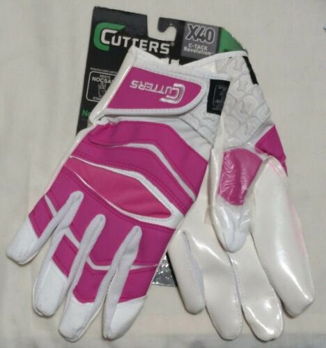 Cutters Gloves C-TACK Revolution X40 Football Receiver Gloves Pink White XL