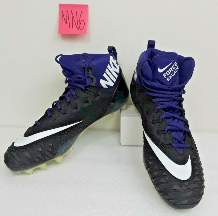 Nike Force Savage Pro TD Promo Football Cleats Black Purple 918346-015 Sz 16