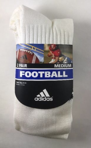 ADIDAS FOOTBALL SOCKS Medium 2 Pair Sock Size 9-11 NEW!!!