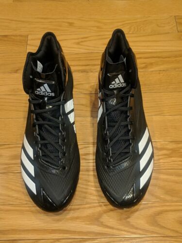 New Adidas Adizero 5-Star 5.0 Mid Mens Football Cleats - Black White - Size 12