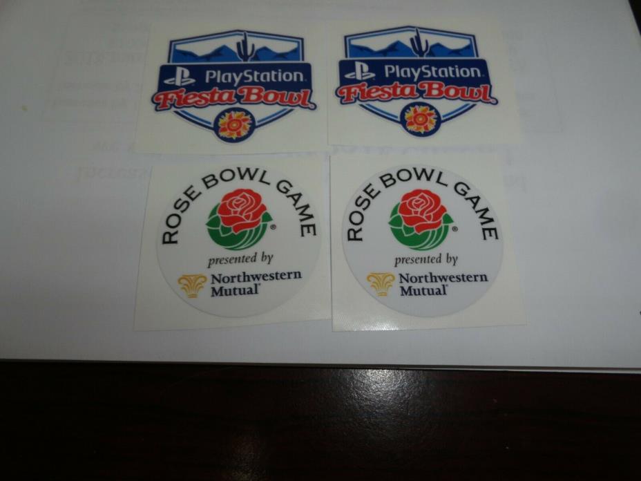 2 Fiesta Bowls and 2 Rose Bowl decals