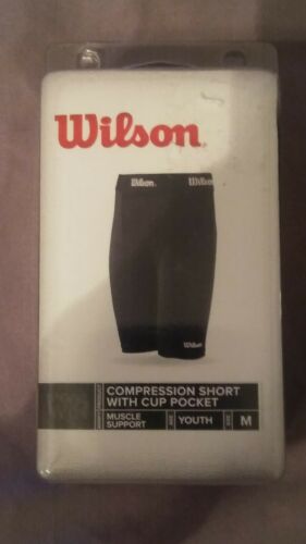 Youth Medium Wilson Compression Short with Cup Pocket