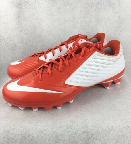 Nike Vapor Speed Low TD Football Molded Cleat White/Orange 643152-118 Size 15