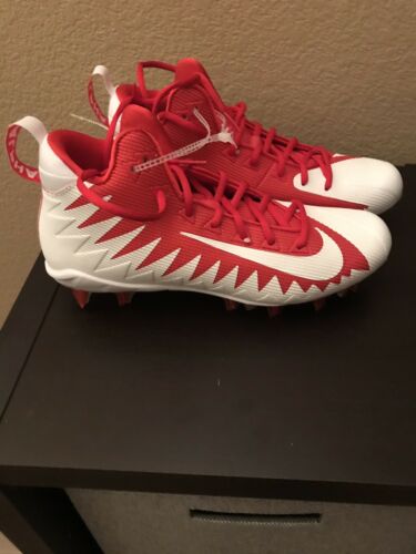 NEW ALPHA MENACE PRO MID FOOTBALL CLEATS-RED/WHITE 871451-611 SIZE 8.5 SHOES