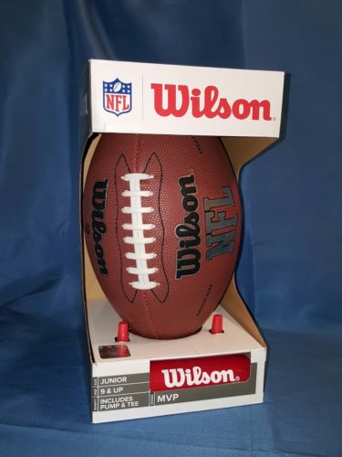 Wilson NFL MVP Junior Football with Pump and Tee, Brown