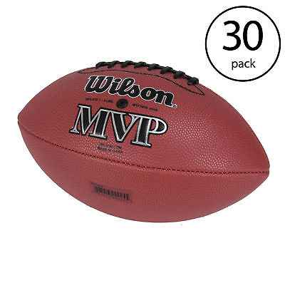 Wilson MVP Junior Size Double Lace Leather Composite American Football (30 Pack)