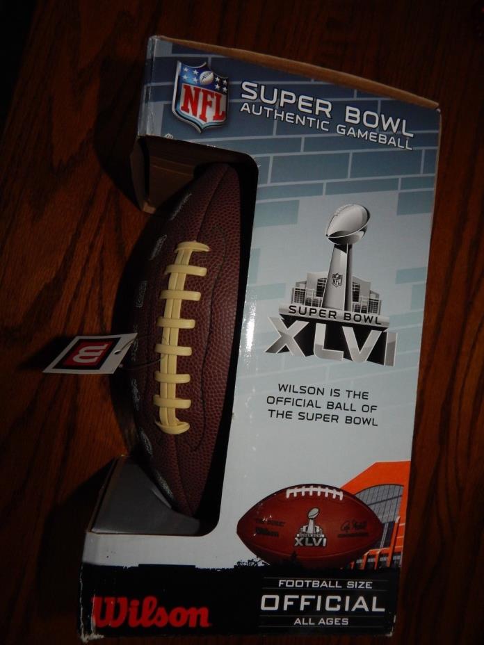 WILSON OFFICIAL SUPER BOWL XLV AUTHENTIC GAMEBALL FOOTBALL,STILL IN BOX