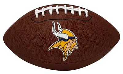 Minnesota Vikings NFL Football (Regulation Sized) with display tee, Brown Pebble