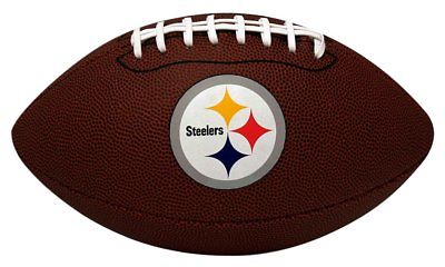 Pittsburgh Steelers NFL Football (Regulation Size) with display Tee, Brown
