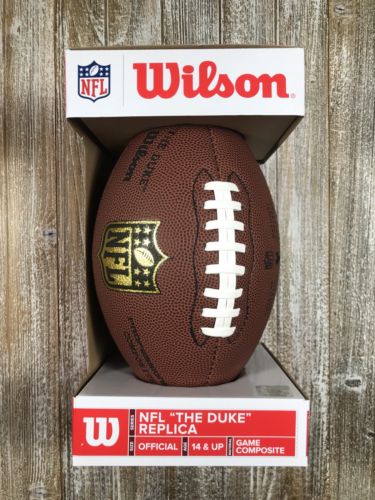 Wilson NFL Pro Football Replica Leather Ball Official Size The Duke Tacky Grip