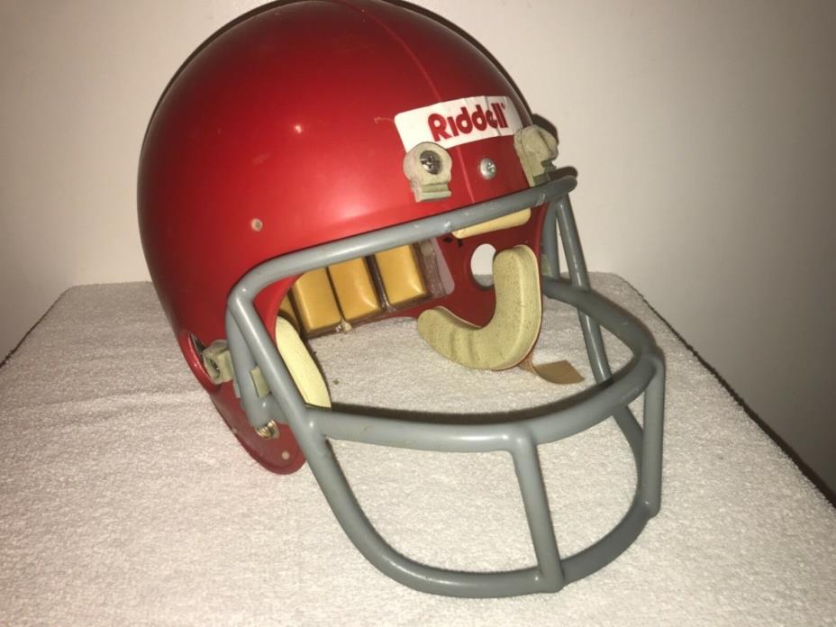 Vtg 1979 Riddell PAC44 Football Helmet original Schutt OPO red dot facemask NOS