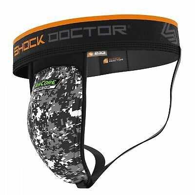 (Youth Large, Black-Camo) - Shock Doctor Supporter w/AirCore Hard Cup Blk/Cam