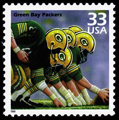 Green Bay Packers Honored 13 Yr Old Mint Vintage US Stamp Free Ship