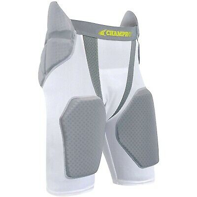 (YOUTH LARGE, WHITE) - CHAMPRO Adult Tri-Flex Integrated 5 Pad Girdle