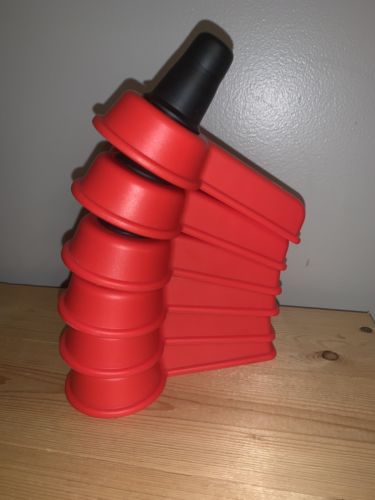 LOT OF 6 Plastic Quality Red Football Sport Kicking Tee Holder Stand - GREAT!