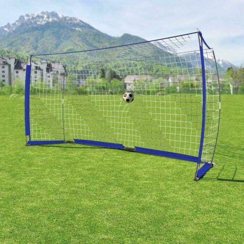 Portable 6X12FT Real Soccer Goal Practice Net Bow Net With Red Carry Bag