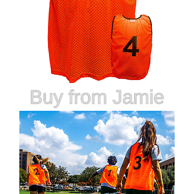 Soccer Innovations Adult Mesh Numbered Scrimmage Vest Style Orange