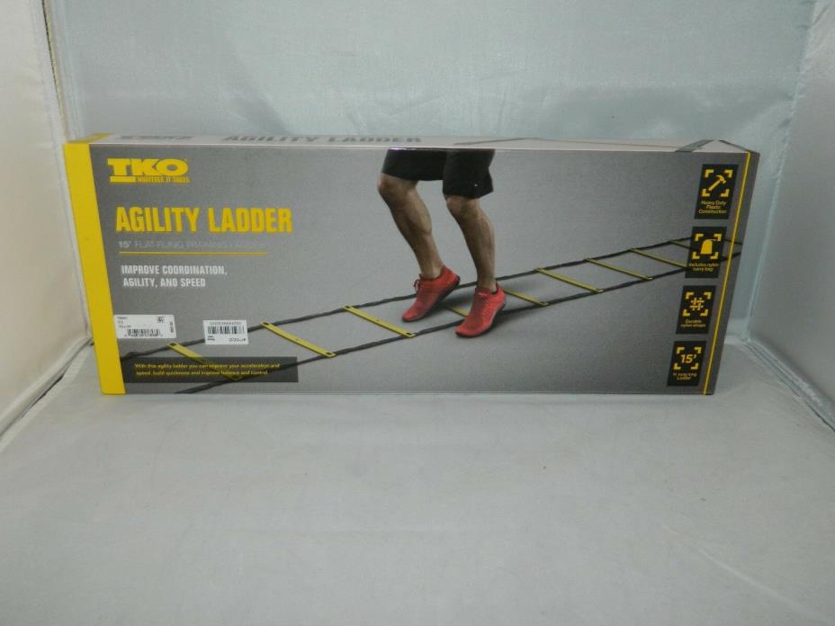 TKO Flat-Rung Agility/Speed Training Ladder with Carry Bag, 15'