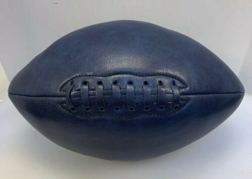 Leather Football Ball Navy Blue Full Size Custom Collector Bar Man Cave