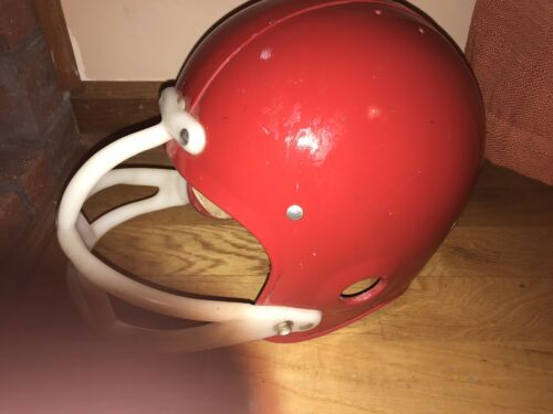 Vintage Football Helmet Red and White Child to Young Adult