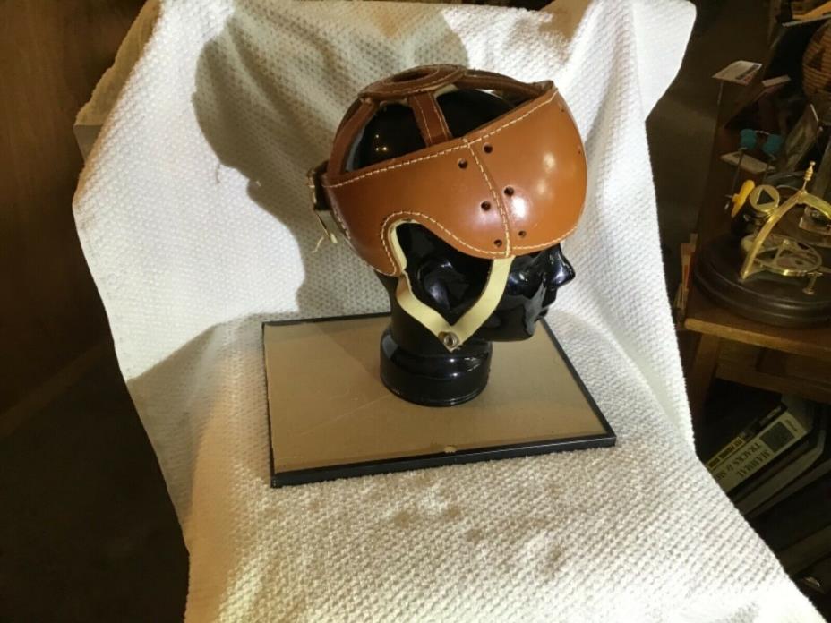 Antique Vtg Rare Hockey-Football Helmet Excellent Leather early 6 spoke