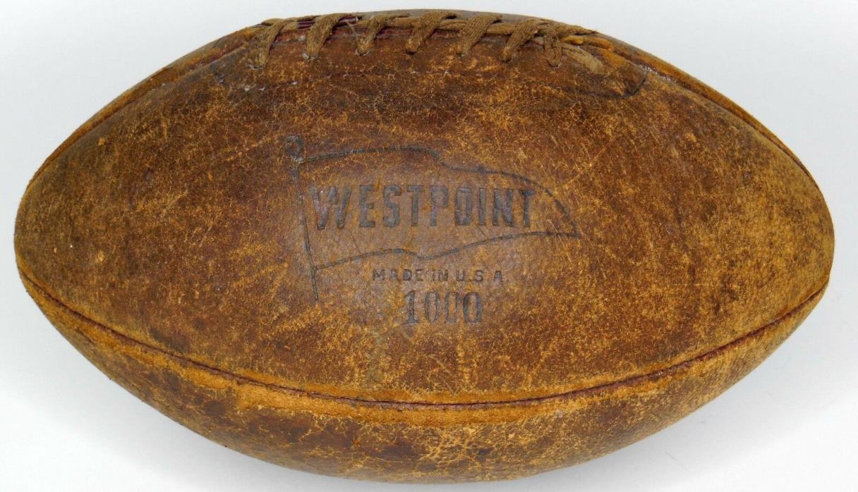 Vintage Westpoint Made in USA 1000 Top Grain Cowhide Leather Football Antique