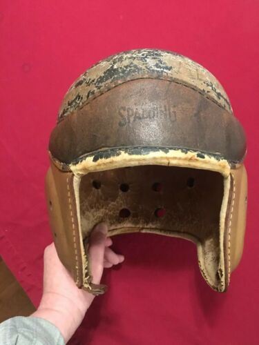 Vintage Leather Football Helmet Spalding 34FH 1930s? 1940s?
