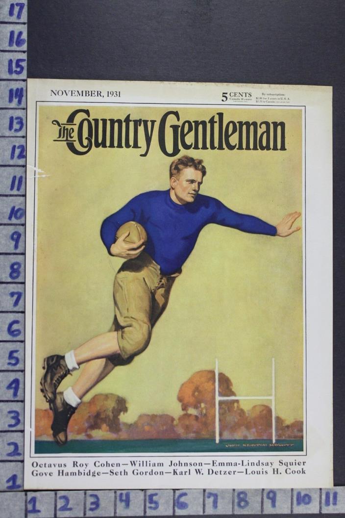 1931 JOHN HOWITT FOOTBALL GAME PLAYER OUTDOOR SPORT ORIGINAL COVER ART COV127
